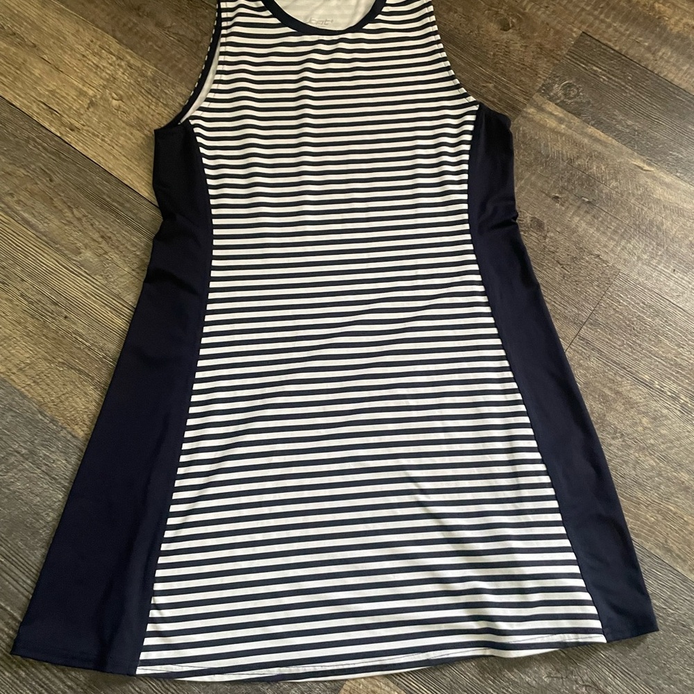 Jofit Navy and White Striped Athletic Dress